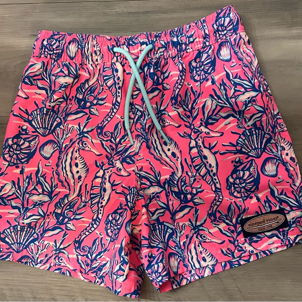 Vineyard Vines Pink and Blue Swim Shorts